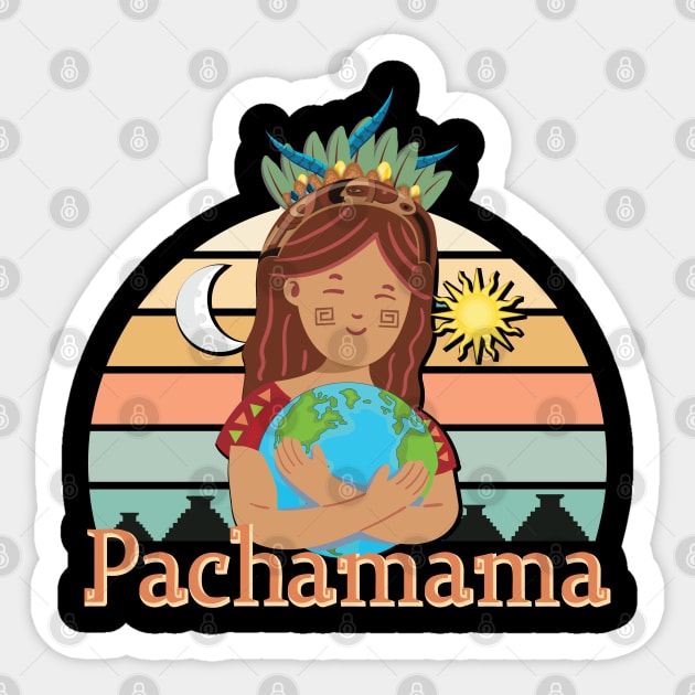 Pachamama Earth Mother Incan God Spiritual Environmentalist Sticker by alltheprints